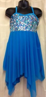 Contemporary Turquoise Sequin Lyrical Slow Dance Dress #1
